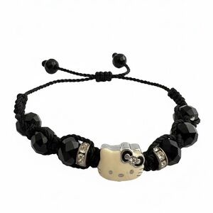 Hello Kitty Sanrio Surprise Store Midnight Garnet Faceted Jett Crystal Bracelet